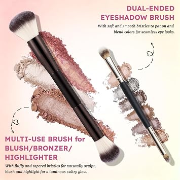 UCANBE Baked Makeup Palette Set - Include Blush, Highlighter, Bronzer, 8 Eyeshadows & Brushes, Pigmented All-in-One Face & Eye Powder Pallet Full Size Holiday Beauty Gift Kit, Travel Friendly