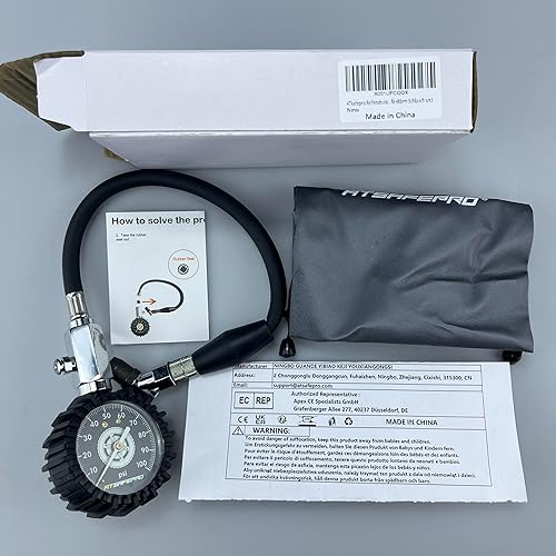 Miniatura 10 de Medidor de presión de neumáticos de 100 psi que brilla en la oscuridad, calibre mecánico de neumáticos con esfera de 2.5 pulgadas para presión de