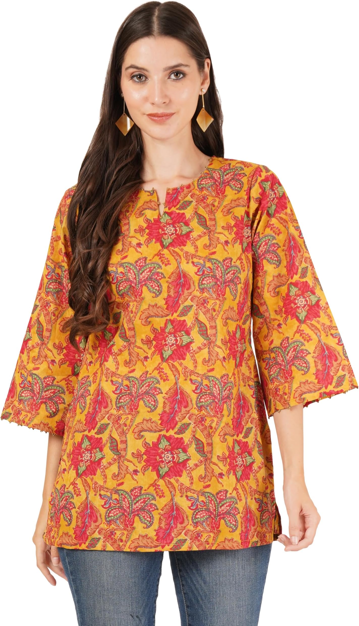COTLAND Fashions Jaipuri Cotton Printed Short Kurti for Women