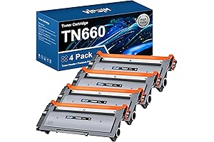 Brother TN-660 High-Yield Black Toner Cartridge (TN 660, TN630) - 4 Pack