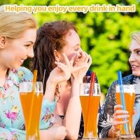 GOTRUST 8 db színes buborék tea ivószál 26 cm x 10 mm műanyag vastag hosszú szívószál újrahasznosítható 2 tisztító kefével 3