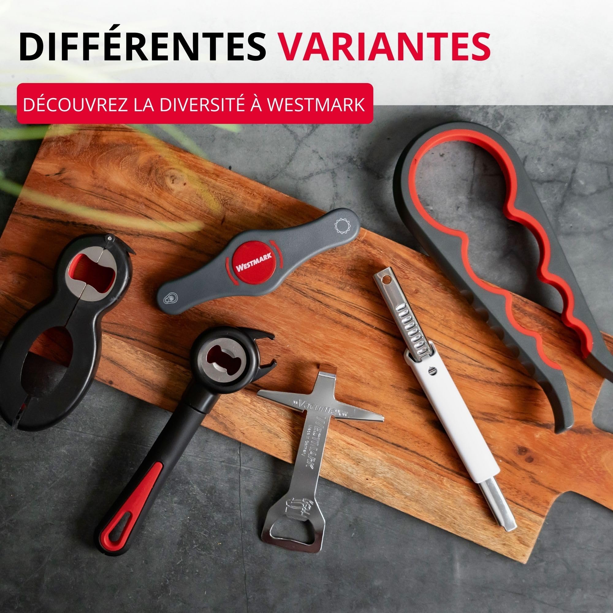 Westmark Ouvre-Bocal avec Décapsuleur 13,1cm Acier Chromé Argent