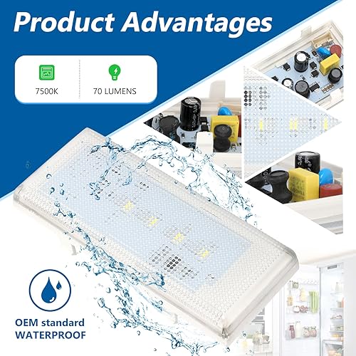 Miniatura 2 de Luz LED principal del refrigerador 2024 en refrigerador para Whirlpool WRS325FDAM02 Whirlpool WRS325FDAM04 WRS325FDAM WRS322FDAM04 WRS322FDAW04