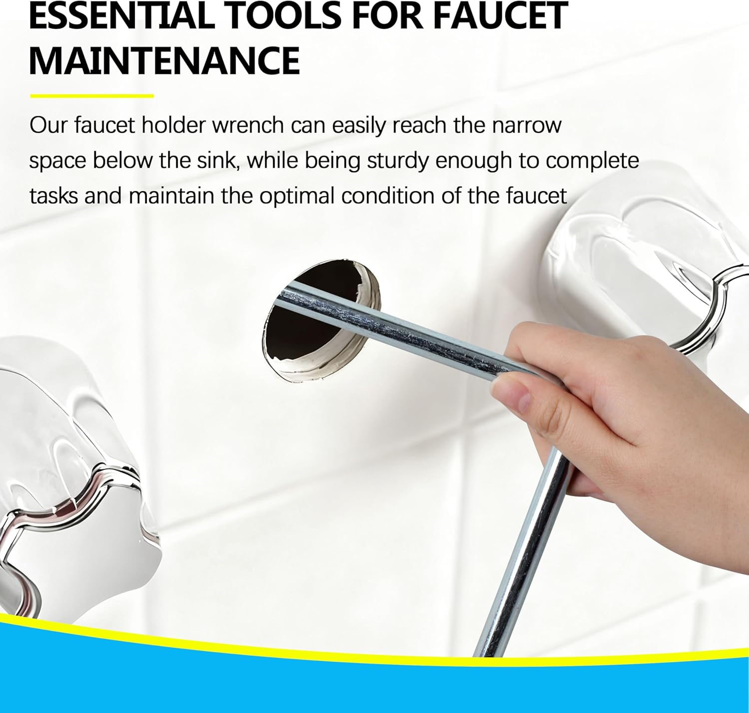 Faucet Seat Wrench, Compatible with Danco 80439, 2-Sided Design for Hex/Square Steel Seats - Faucet Compression Seat Installation & Removal Tool 1 Pcs