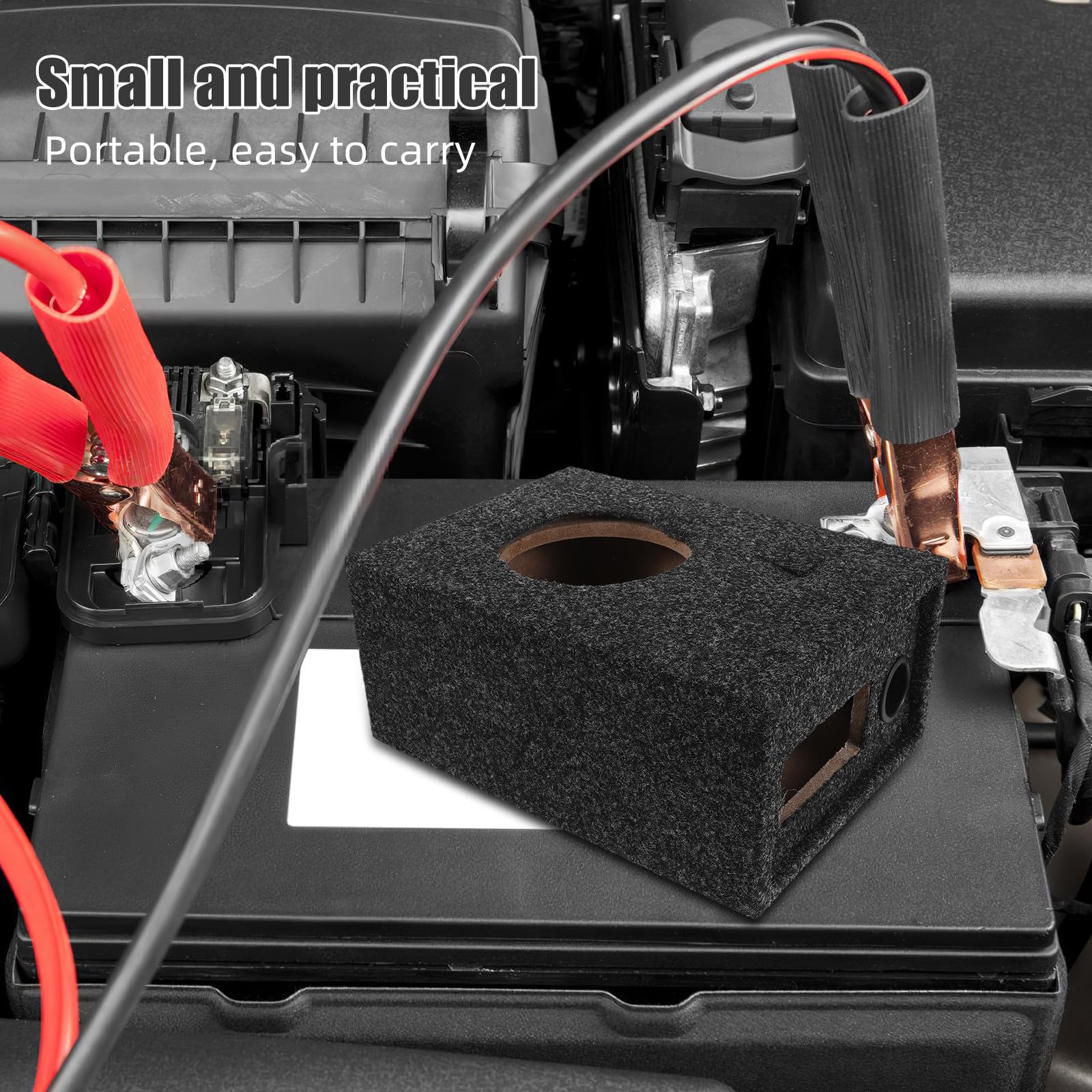 SHINEOFI Cassa per Altoparlanti Quadrata Portatile da 5 Pollici in Legno Rivestimento in Feltro, Facile da Installare, Scatola Subwoofer Sottile per Audio Camion e Musica