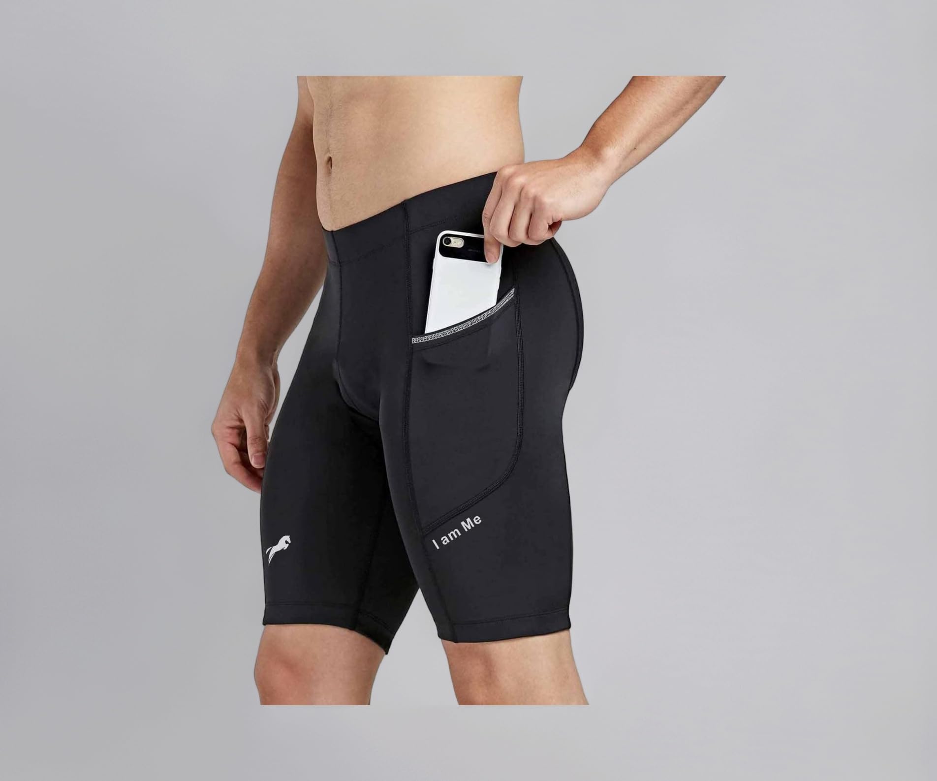 - Gym Compression Men's Skin Tight Shorts with Mobile Pocket for Gym, Running, Cycling, Swimming, Basketball, Cricket, Yoga, Football, Tennis, Badminton & Many More Sports