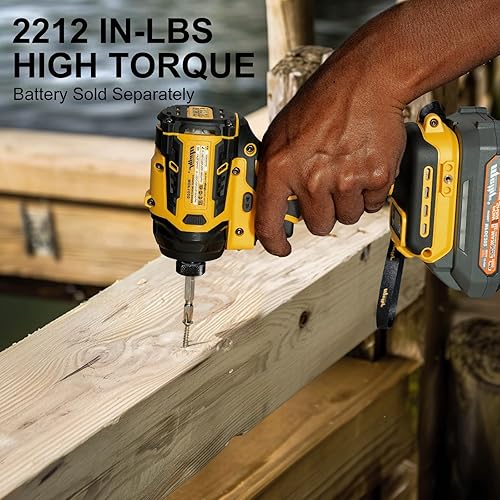 Miniatura 5 de Destornillador de impacto de 14 de pulgada, par de 2212 in-libras, motor sin escobillas de 4 velocidades, compatible con batería máxima de 20 V 60