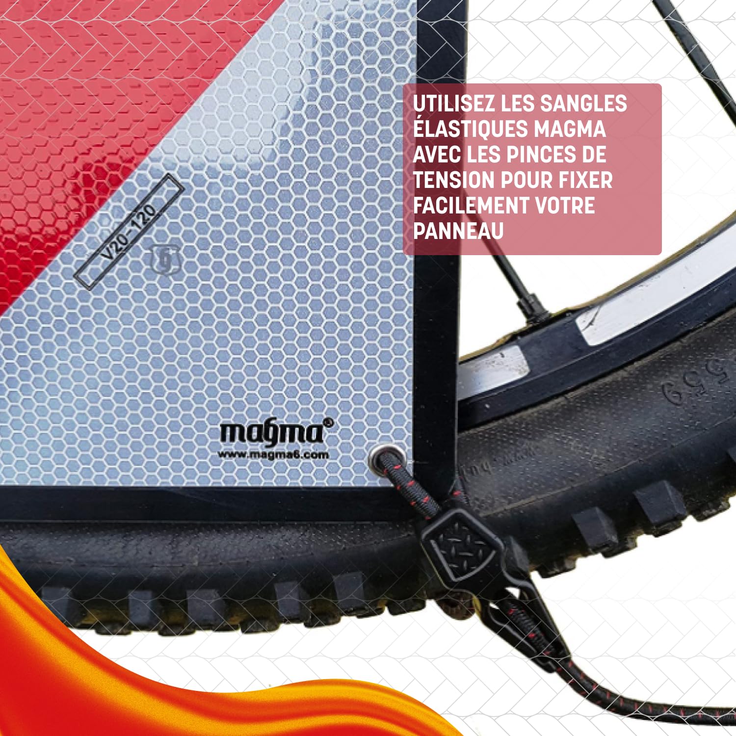 Magma Panneau de Signalisation Espagnol et Italien 2 en 1 pour Porte vélo ou Moto, Caravane, remorque, Voiture | Signal de Sécurité Réflecteur Catadioptre | Homologué Italie Espagna | Rouge Blanc (1)