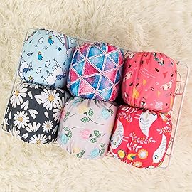 ALVABABY 6pcs with 12 Inserts Baby Cloth Diapers Pocket Newborn Diaper for Less Than 12pounds Baby Snaps Cloth Diapers Nappy