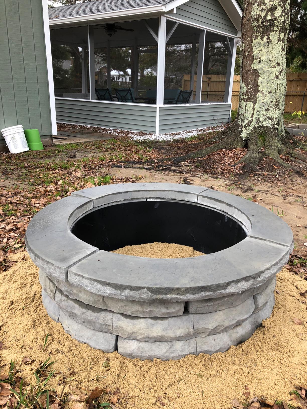 Nantucket Pavers 72002 Concrete Ledgestone Fire Pit Kit, 47