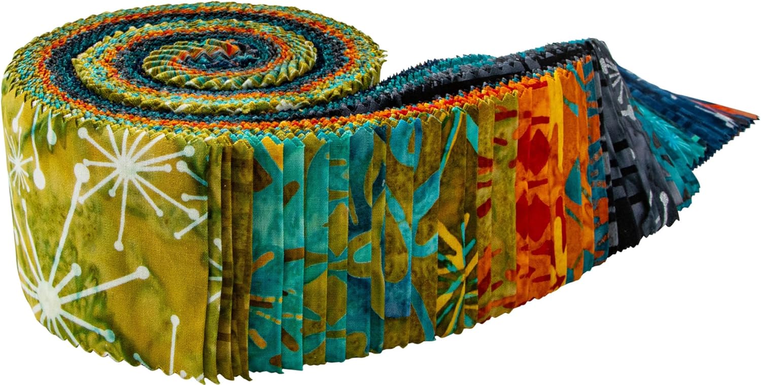 Tamarinis Expressions Batiks Retro Revival 40 2.5-inch Strips Jelly Roll Riley Blake RP-23276-40