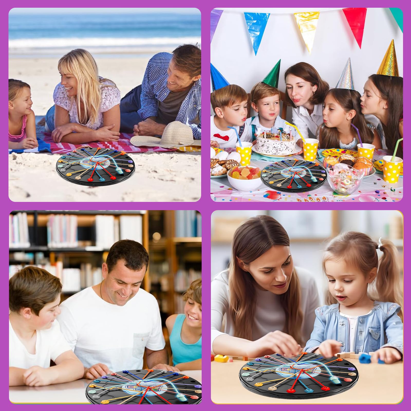 Brainy Knots Gioco da Tavolo | Puzzle Slegare Corda con 10 Fili Colorati | Gioco Logica per Bambini 3+ | Gioco Famiglia Viaggio Strategico