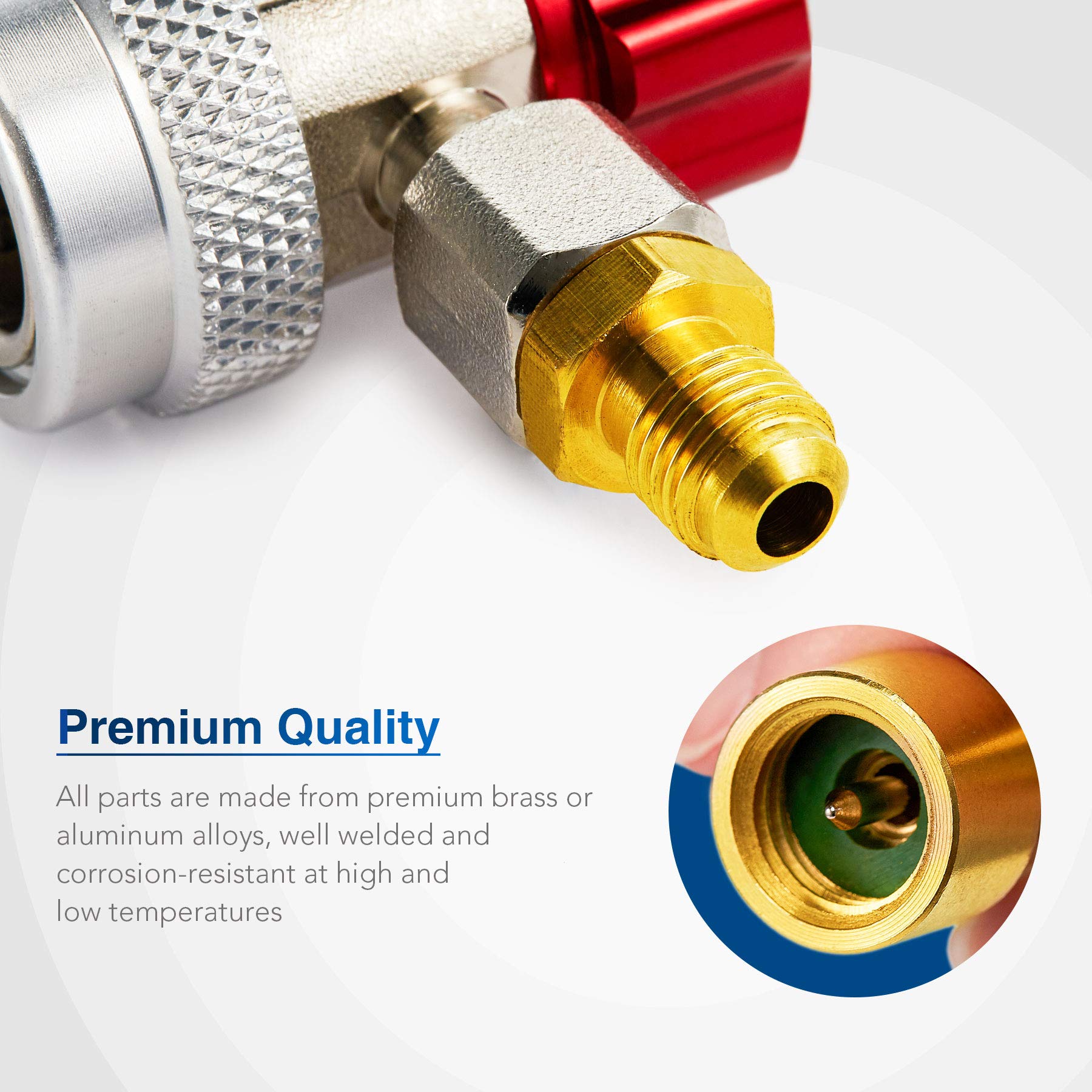 Orion Motor Tech AC Adapter Tool kit, 8Piece AC Gauge Hose Conversion