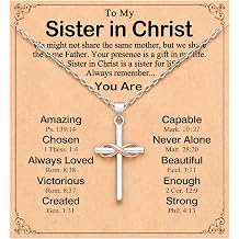 UPROMI To My Friend/Sister in Christ/Granddaughter/Daughter/Niece Infinity Cross Necklace - Christian Gifts for Women & Girls
