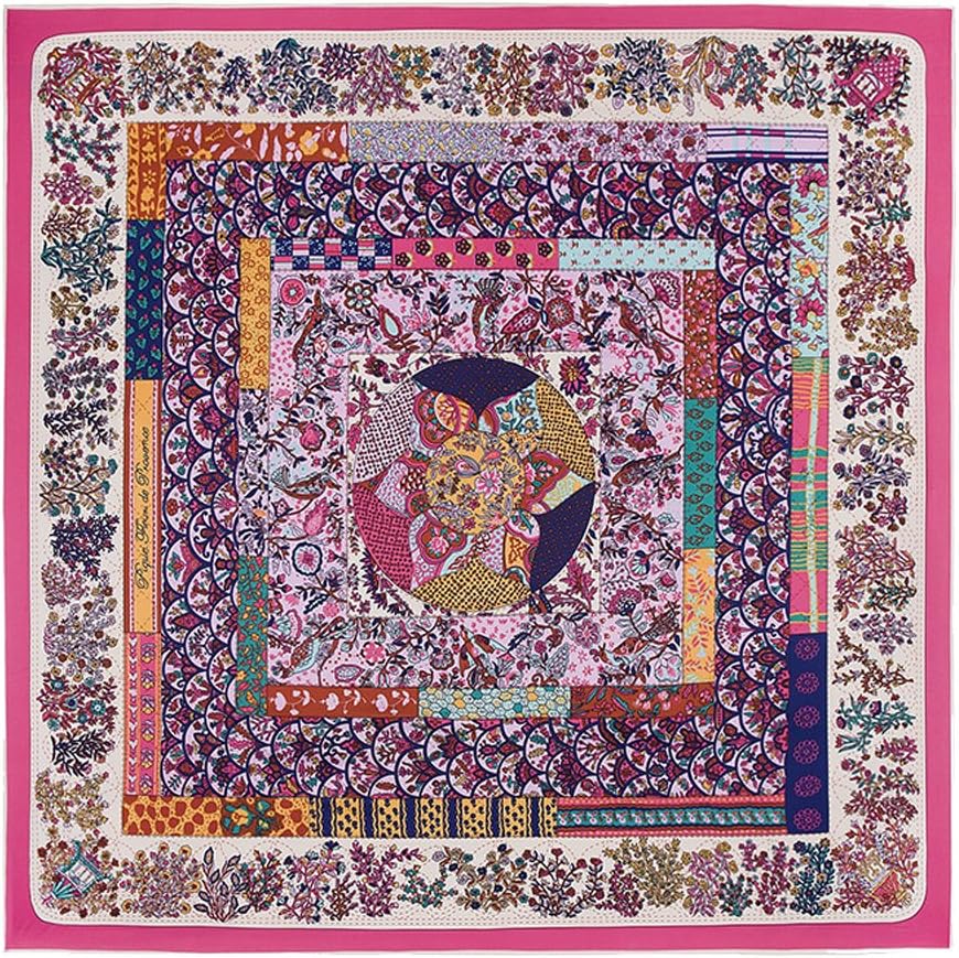 MTscarf 100% Silk Luxurious Scarf Large Square 130cm x 130cm for Women