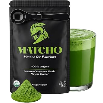 Matcho | Premium Matcha Organic First Harvest Ceremonial Grade Matcha Green Tea Powder from Uji, Kyoto 30g/1.06oz