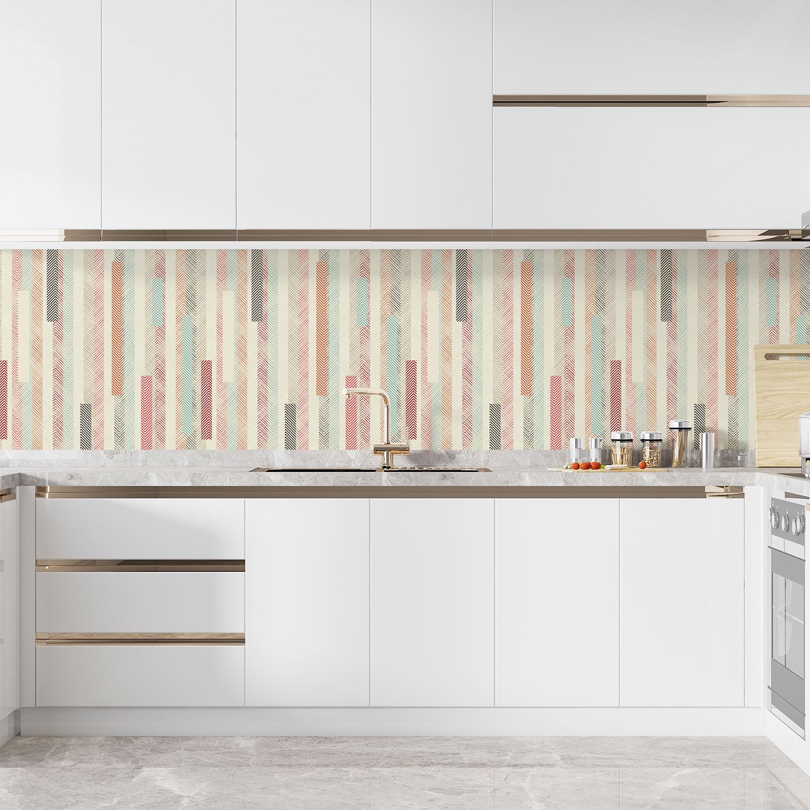 Lumalea Crédence/Adesivo da cucina – Design 3617680474617 – Adesivo + protezione lucida, 90 x 90 cm