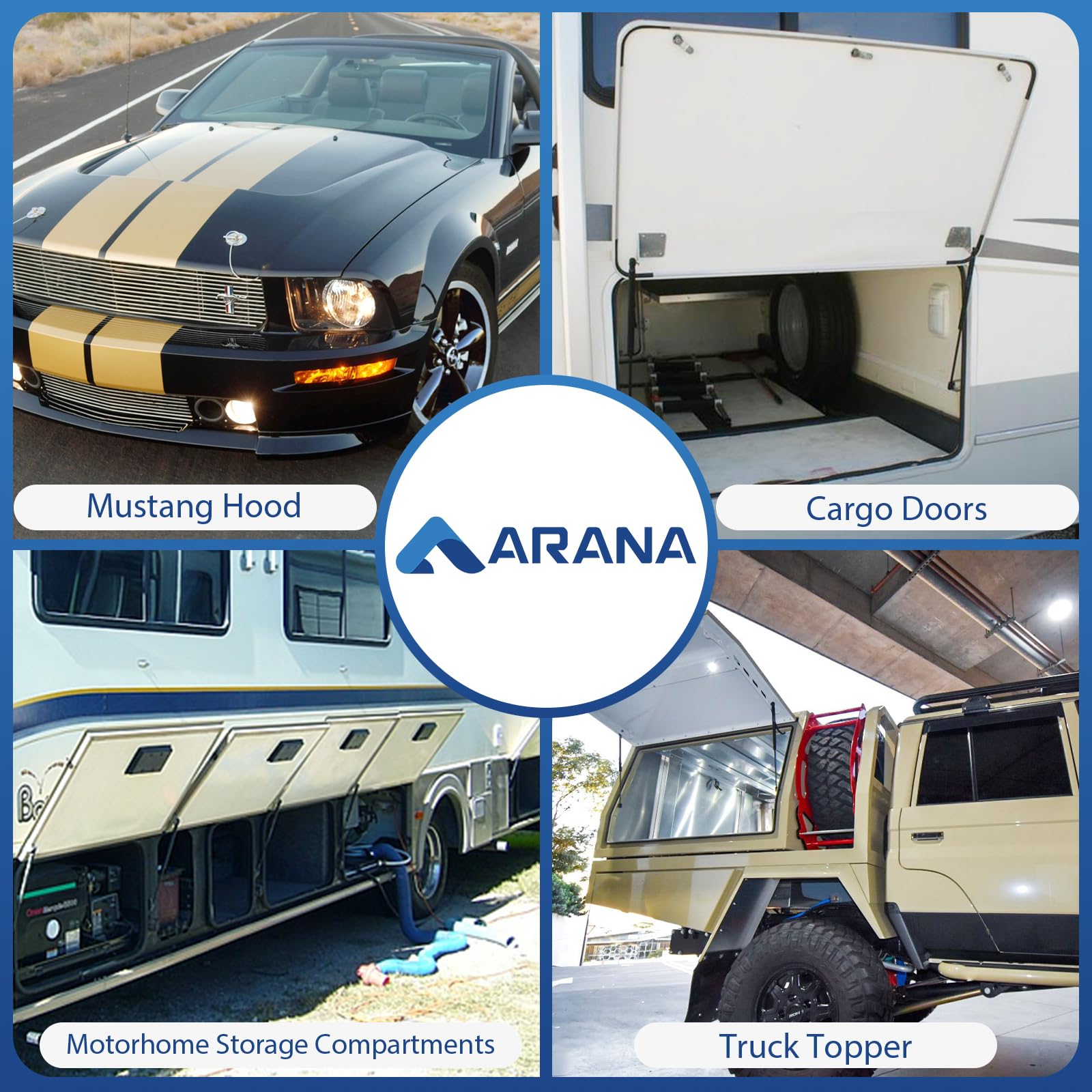 ARANA C1615056 12 Inch 90 Lbs Gas Struts Shocks 4512 Lift Support For Mustang