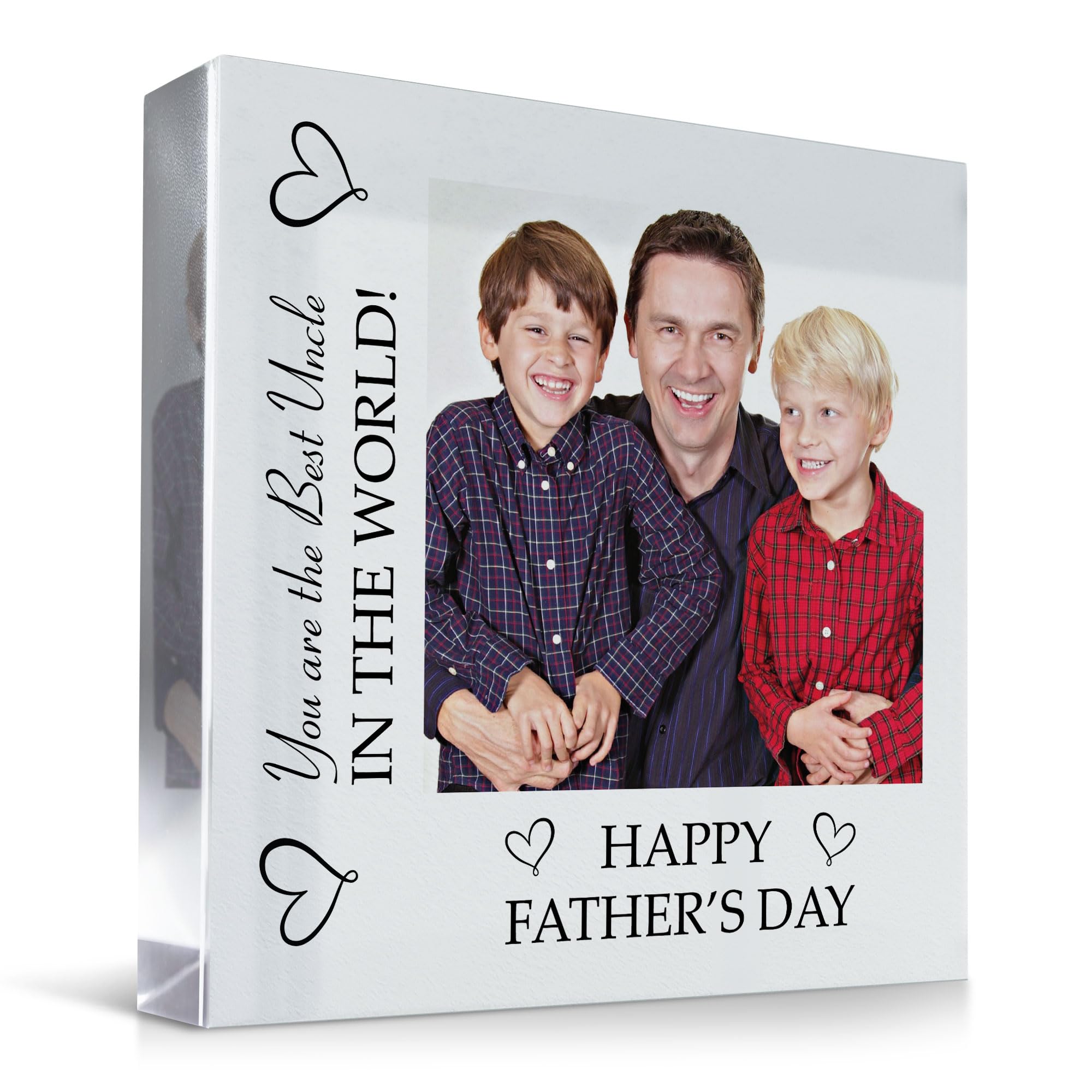 RED OCEAN Fathers Day Gift For Uncle Beautiful Personalised Photo Block Uncle Gifts From Niece Nephew Best Uncle Gifts For Fathers Day Gift For Him Gift For Uncle Thank You Gifts