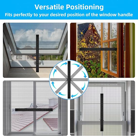 BKSAI Fly Screen for Window, DIY Adjustable Window Bug Net (Black)