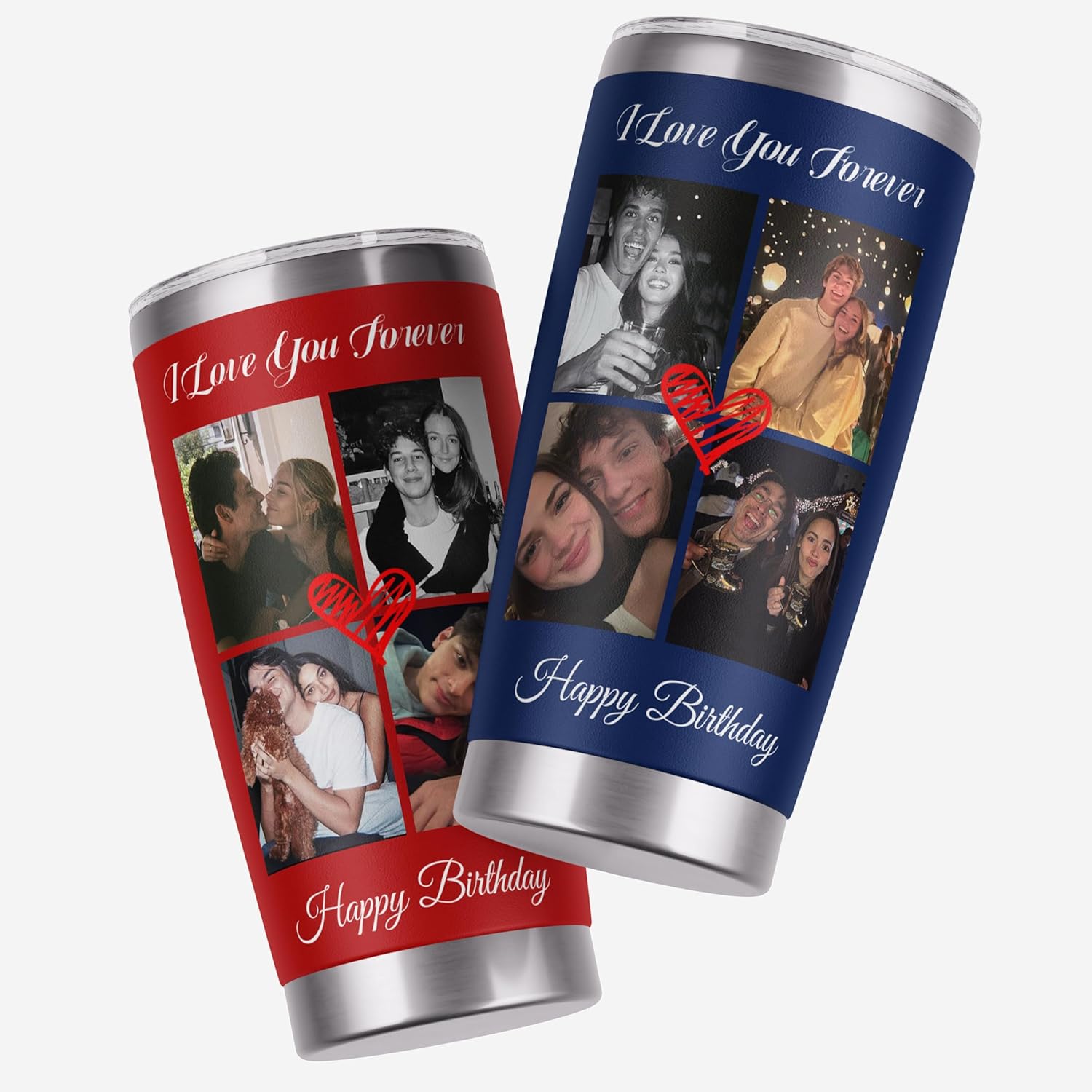 DIYKST Custom Cups Personalized Stainless Steel Photo Coffee Tumbler with Picture Customized, Custom Gift for Couple Birthday, Anniversary, Birthday -20oz/30oz - Image 2