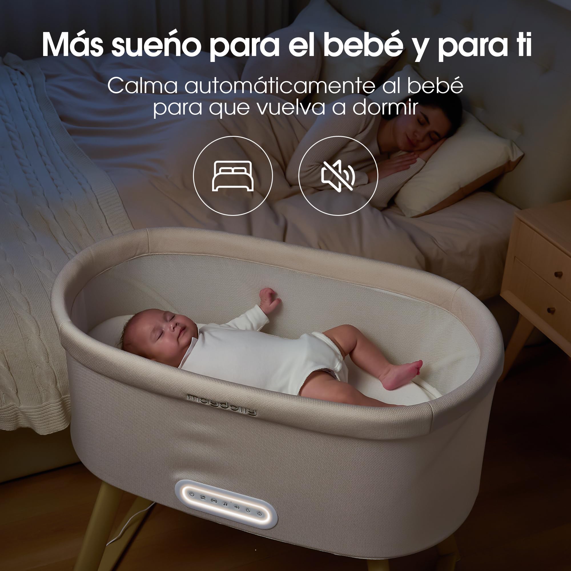 Maydolly Cuna eléctrica - Minicuna colecho bebé para Cama de Matrimonio