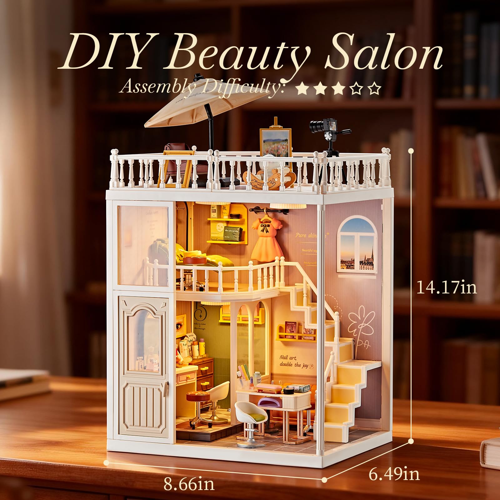 Amazon.co.jp: Qudify ビューティーサロン ミニチュアハウスキット 203