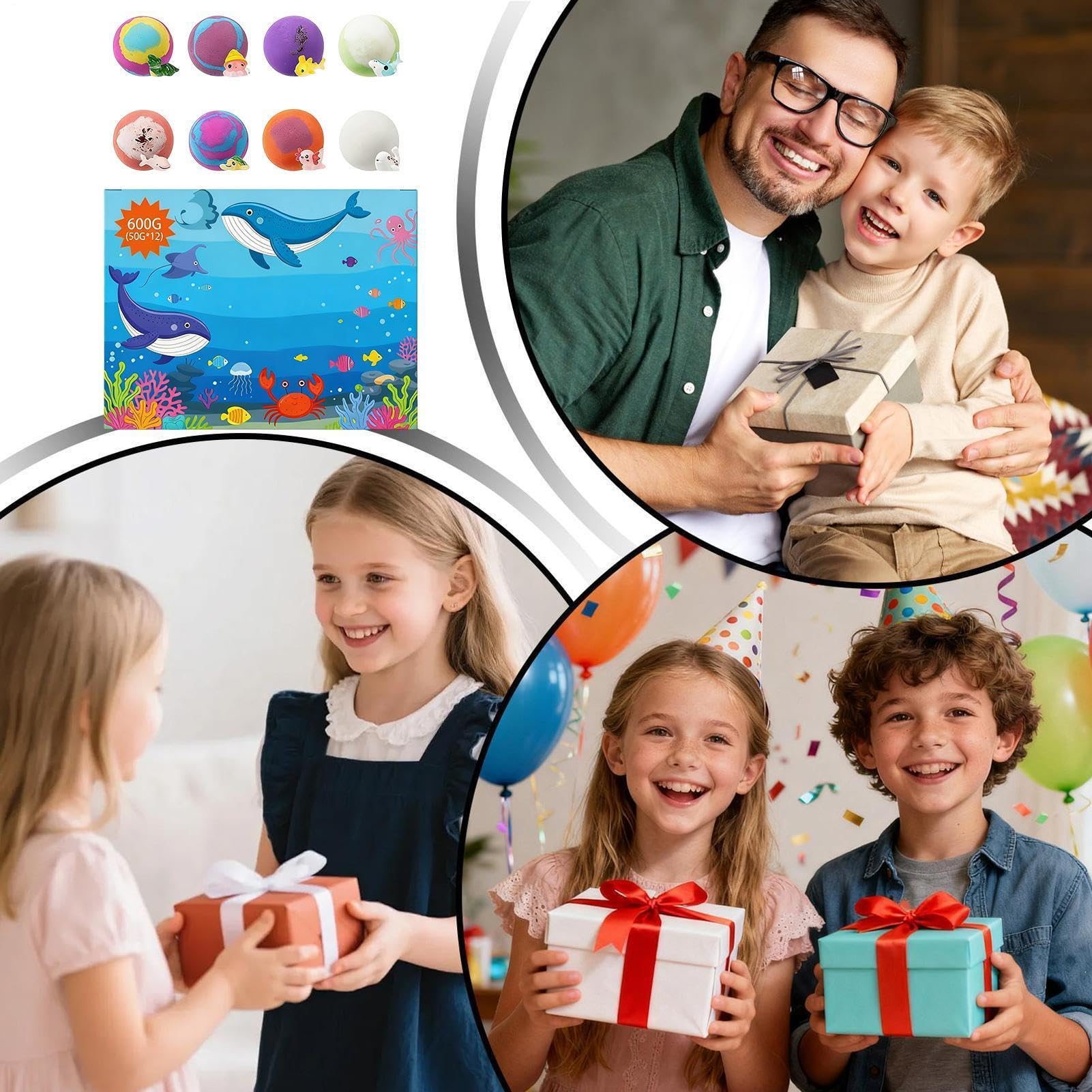 da bagno per bambini, 12 pezzi, morbide, rinfrescanti, , multicolore | Regali di riempimento per calze per adolescenti, famiglia, amici, bambini, ragazze, figli, figlia
