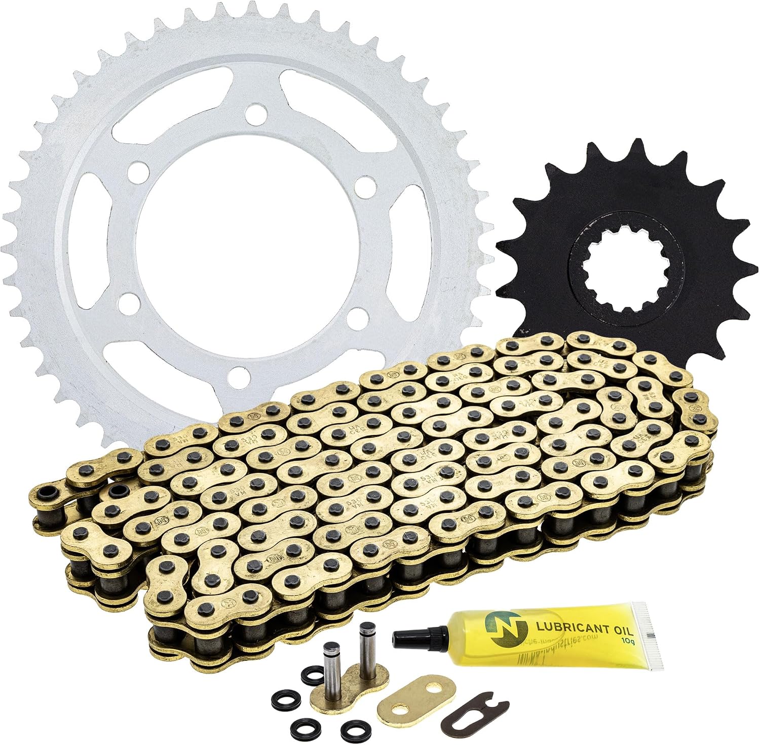 NICHE Drive Sprocket Chain Combo for Yamaha YZF R1 Front 17 Rear 47 Tooth 530VM-X X-Ring 120 Links
