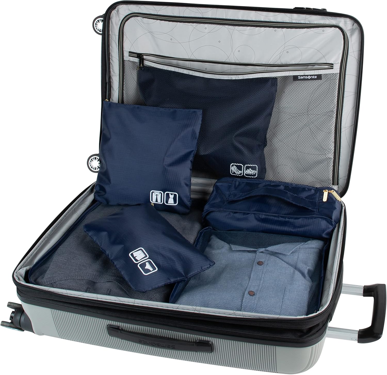 GForce 6 Piece Ultimate Traveling Set | Organizer Packing Cubes | 3 Sizes | Zippered Pouches | 3 Sizes | Suitcase Organizers | Luggage Organizers | Travel Essentials | Midnight