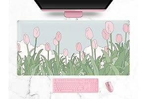 WatercolorTulip Flower Mouse Pad,Extended Gaming Mousepad XXL