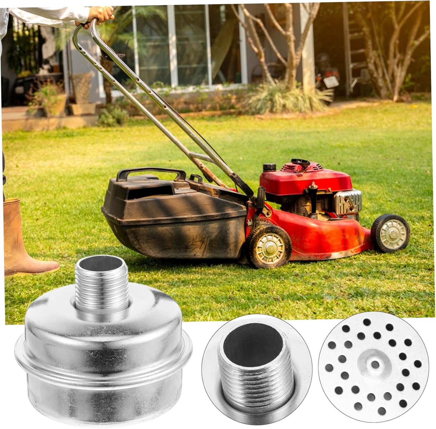 5pcs Mower Exhaust Silencer Engine Mower Noise Reducer Valved Muffler for Engine Generator Kit Lawn Sound Suppressing System