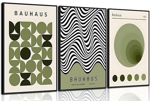 WSTUKVV 3Pcs Bauhaus Mid Century Modern Wall Art Bauhaus 1923