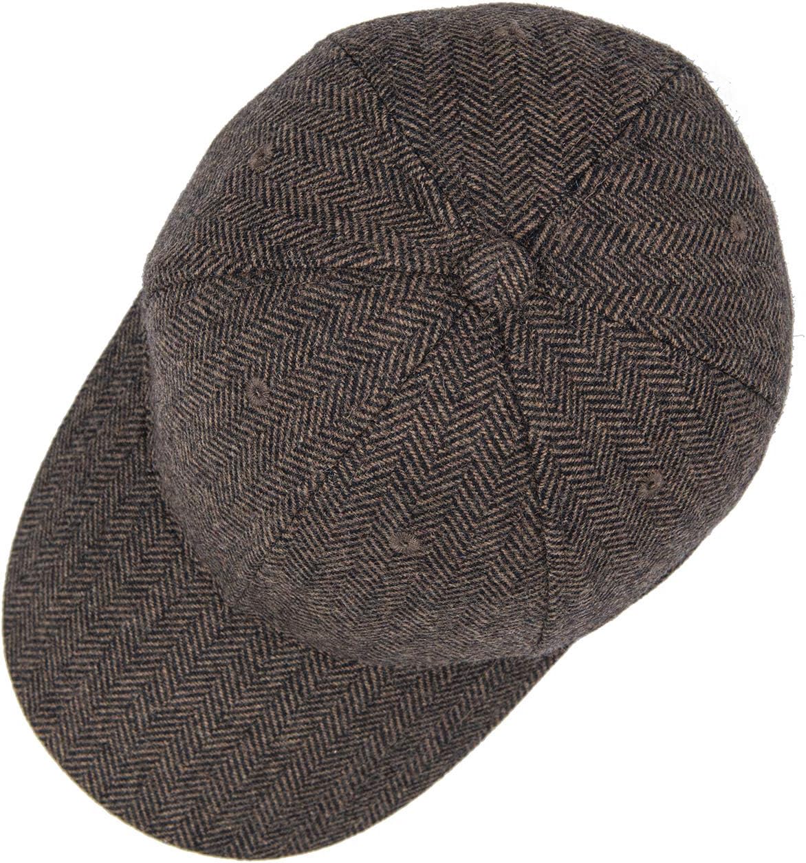 BOTVELA Men's Herringbone Tweed Baseball Cap Wool Blend Fitted Hat - Image 5