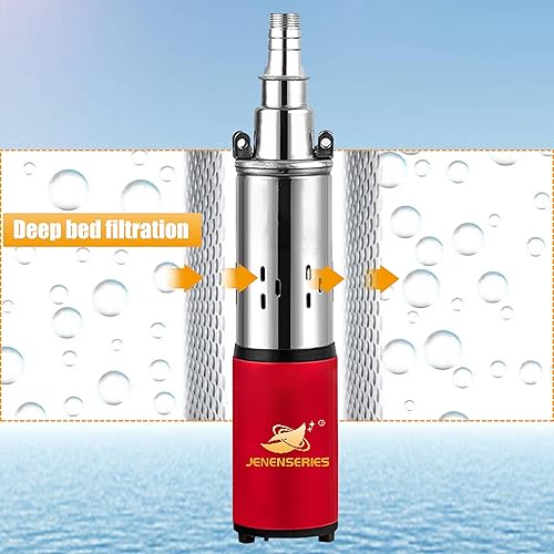 Miniatura 4 de Bomba sumergible de pozo profundo de 12 V solar CC 250 W kits de bomba de agua eléctrica con bomba de tornillo de salida de 1 pulgada de elevación