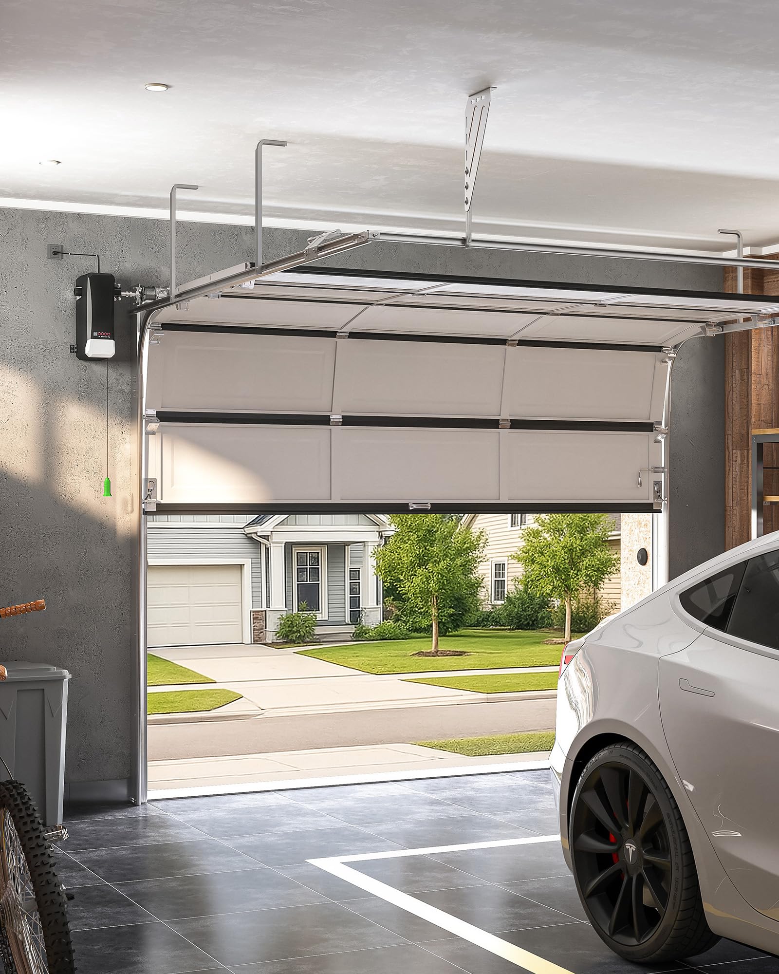 ZUMI Apriporta automatico per garage, apriporta da garage a parete con sensori a infrarossi di backup manuali, telecomandi, dispositivo di accesso intelligente per garage, per apertura e chiusura