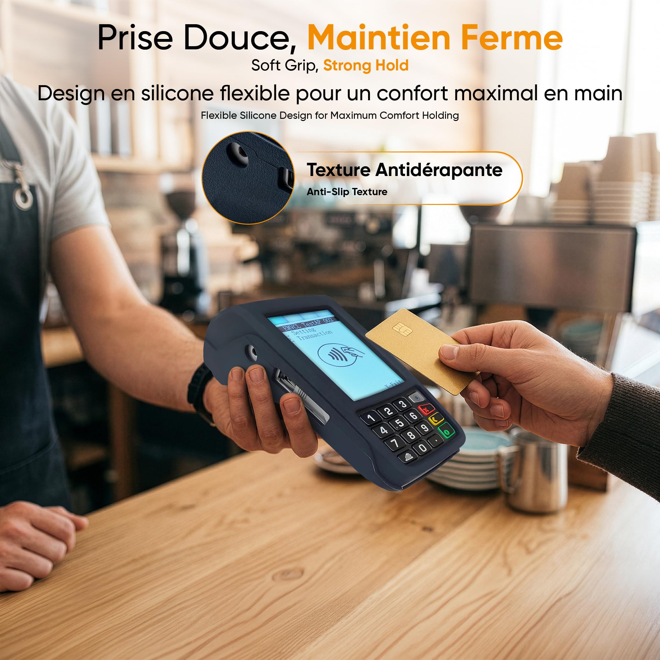 Custodia in silicone per Ingenico Move 5000 e 3500 – protezione antiurto e antiscivolo per POS portatile – copertura completa per terminale di pagamento