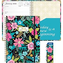 2026-2027 Planner Monthly Weekly Planner - Jan. 2026 - Dec. with Monthly Tabs + Contacts + Calendars + Holidays + Pocket, 6.2" x 8.5" Twin-Wire Binding Agenda Book Academic Planner 2026-Colorful Flower