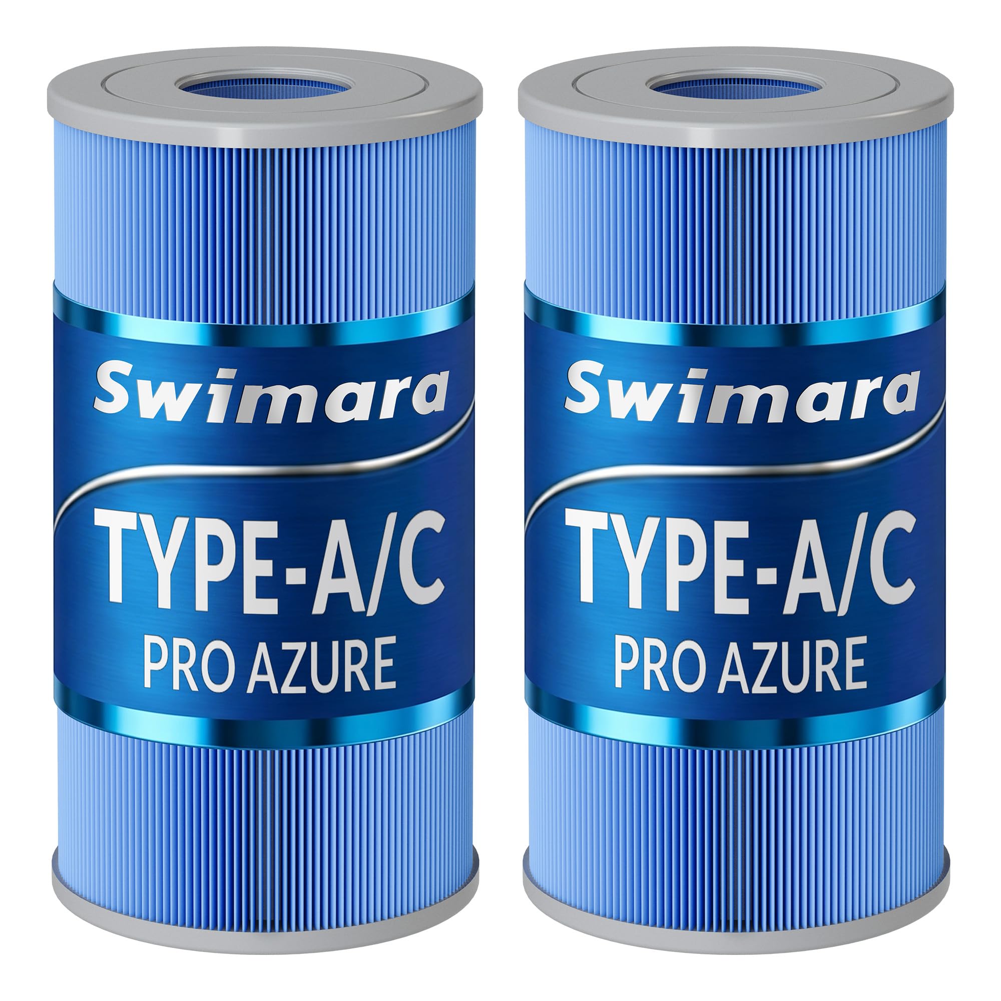 2-Pack Type A/C Pool Filter Cartridges 8x4.25 in, Pro Azure Series