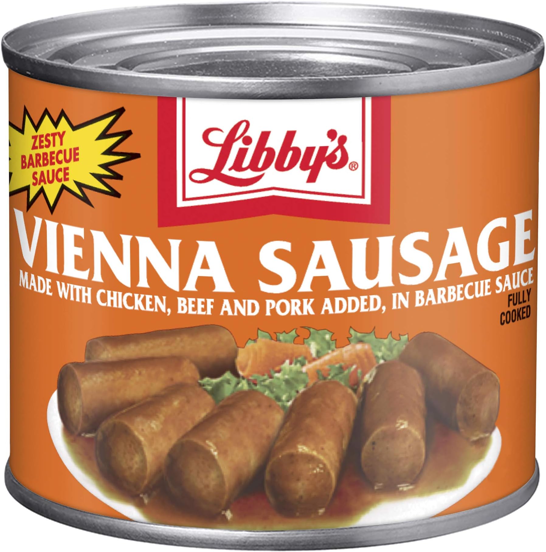 Libby's Vienna Sausages with Barbecue Sauce, Canned Sausage, 4.6 oz (Pack of 24)