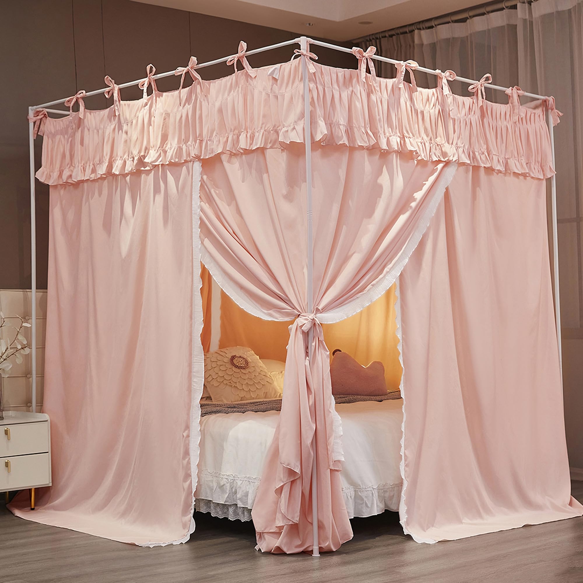 Cortina de princesa rosa para decorar el cuarto infantil y crear un dosel acogedor