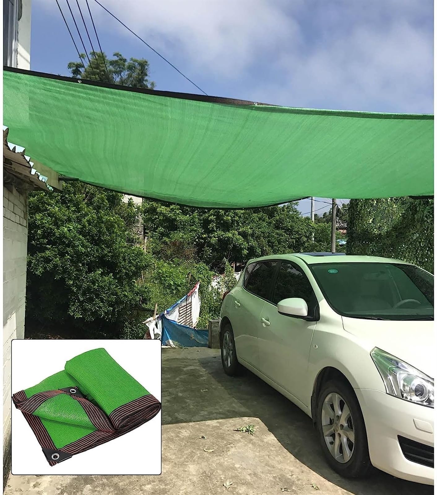 Filet de protection UV épais 7x8m pour jardin avec un taux d'ombrage de 85%