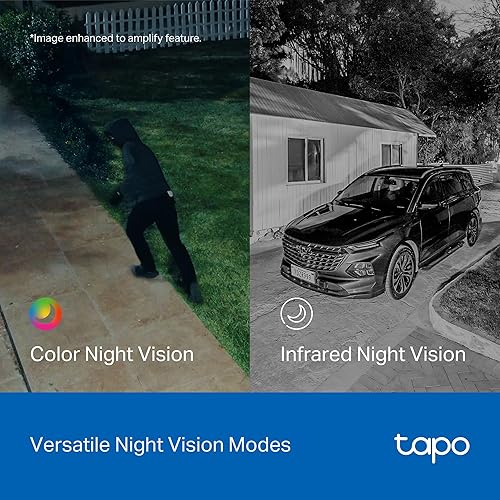 Miniatura 10 de Tapo Cámara de seguridad de doble lente 2K panorámica/inclinación inalámbrica con panel solar, gran angular de 165° + telefoto de 0.236 in,