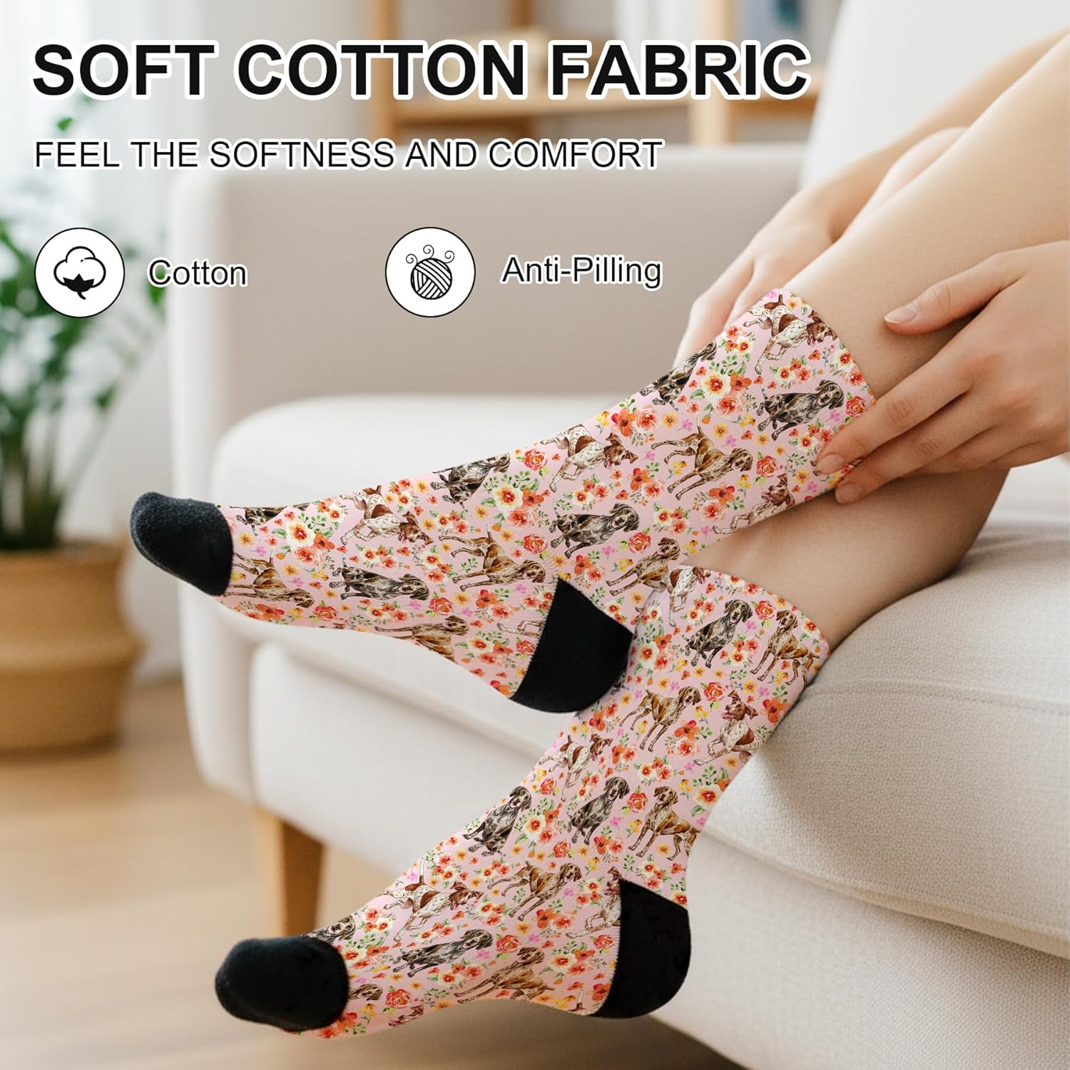 Dogs Socks for Women, Dog Lover Gifts for Women, Funny Novelty Soft Comfort Socks, Gift for Dog Mom - Image 3