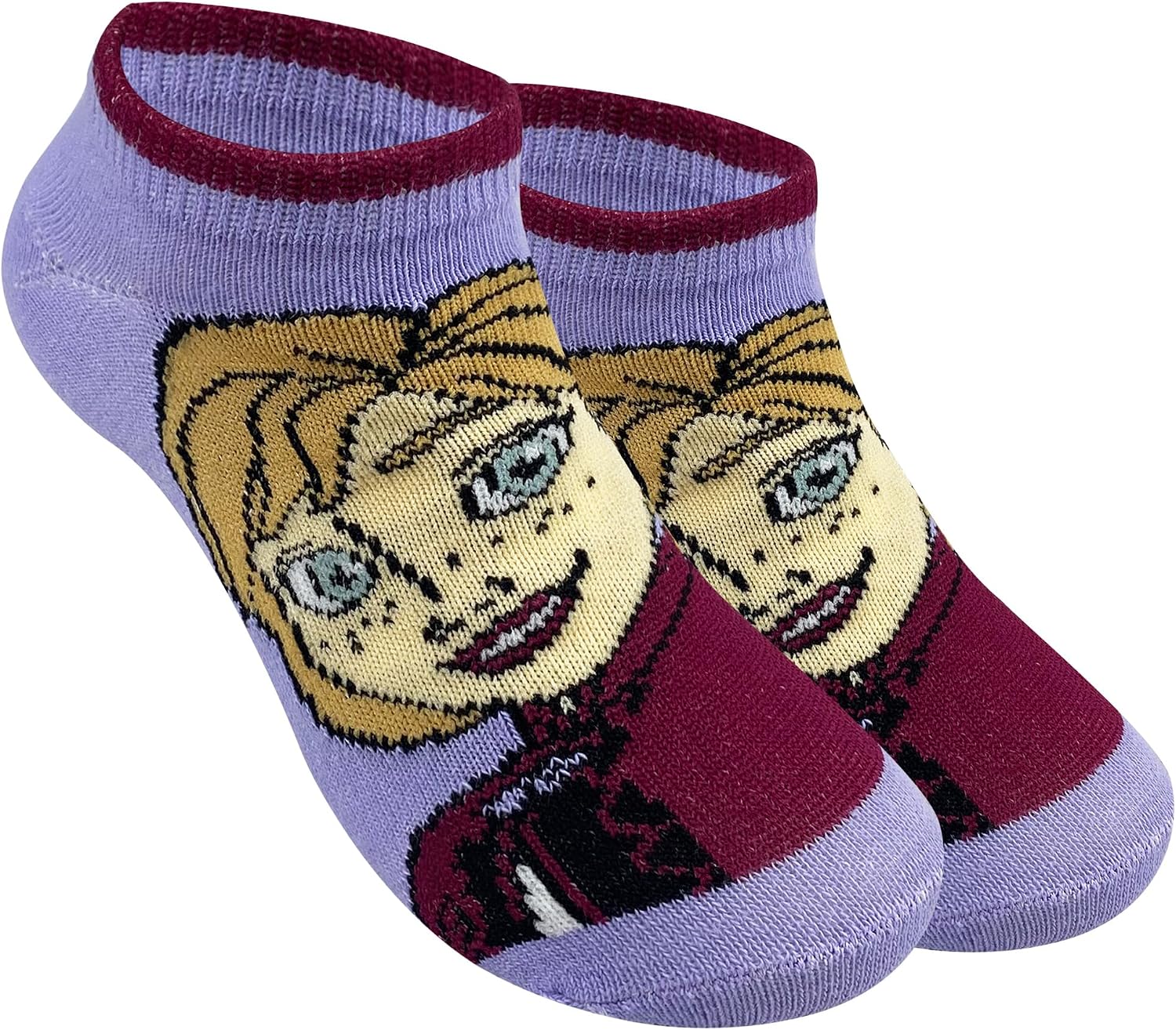 Disney Princess Official Assorted Girls 3 Pack No Show Ankle Socks