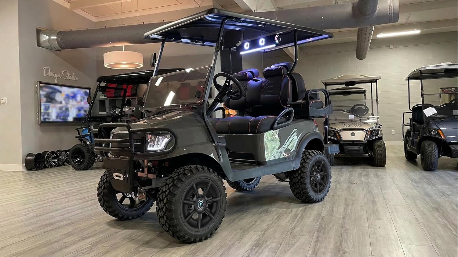 Golf Cart Wheel Covers 10 inch,Improved 7 Spoke Hub Caps for Club Car/E-Z-GO/YA/Star Car/Excar/Icon and Other Most Models Golf Cart (Matte Black)