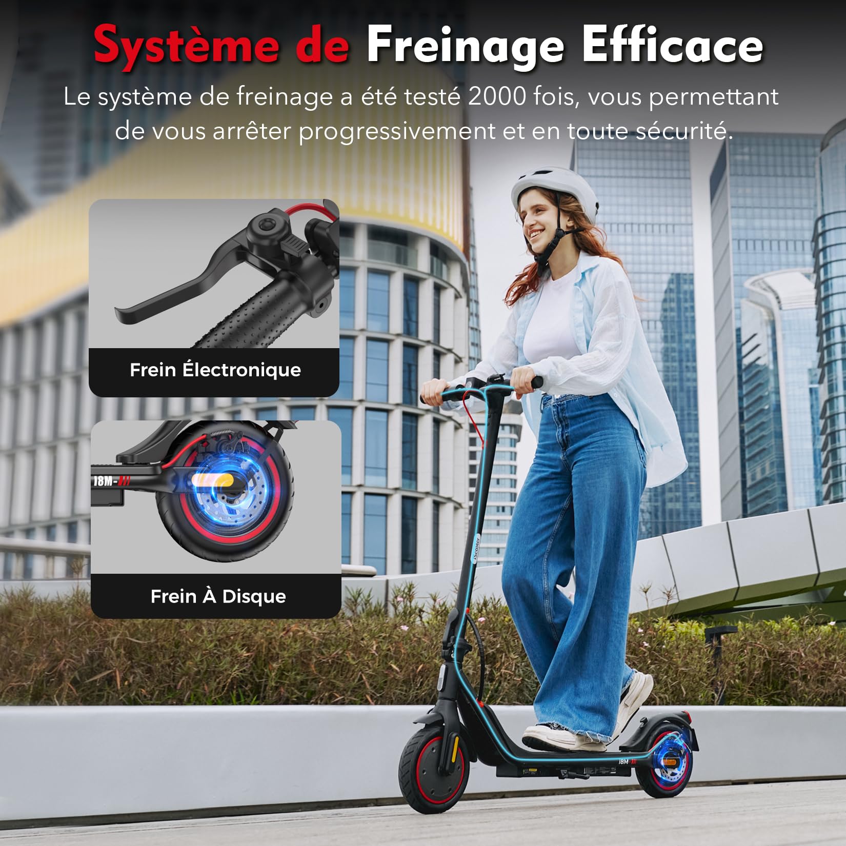iScooter i8M Trottinette Électrique Pliable pour Adulte | Moteur 450W (Pic 500W) | Batterie 36V Haute Capacité | Autonomie 25km | Idéale pour Commute Urbaine & Trajets Quotidiens | APP