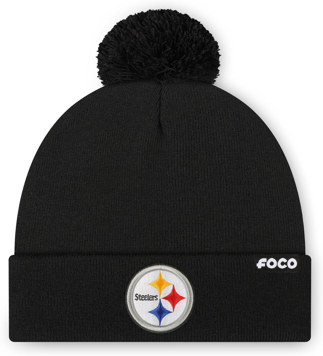 FOCO NFL Unisex-Adult NFL Team Logo Basic Pom Beanie Hat