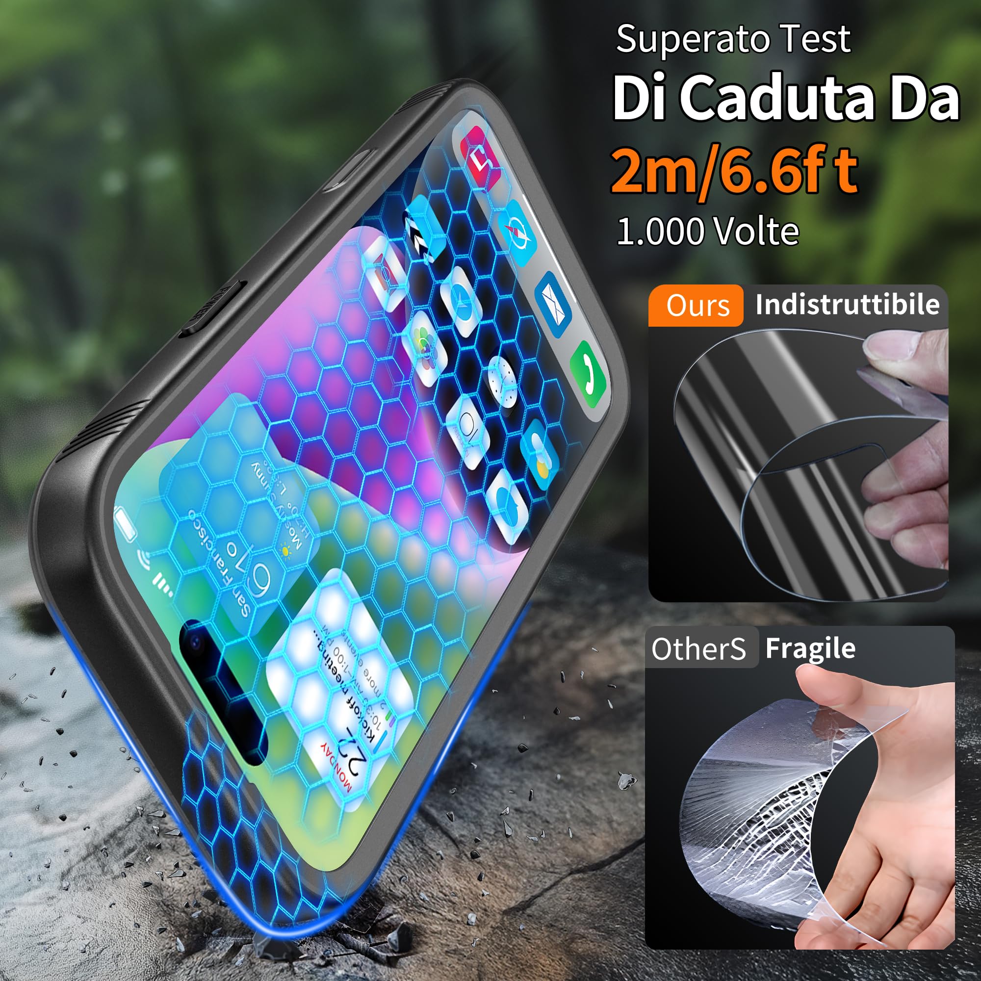 Cozycase TOP Cover Protettiva Per iPhone 17 Pro Impermeabile Antiurto IP68 Subacquea Antipolvere 360 Completa integrale Militare Rigida Rugged Custodia Resistente i Phone 17Pro Anti Urto Waterproof