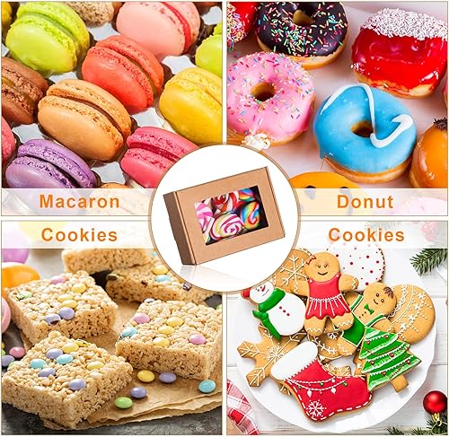 Miniatura 7 de Zonon 30 cajas de jabón para embalaje casero, mini cajas de regalo de papel kraft con ventana para panadería, dulces, jabón, embalaje de regalo (3.5